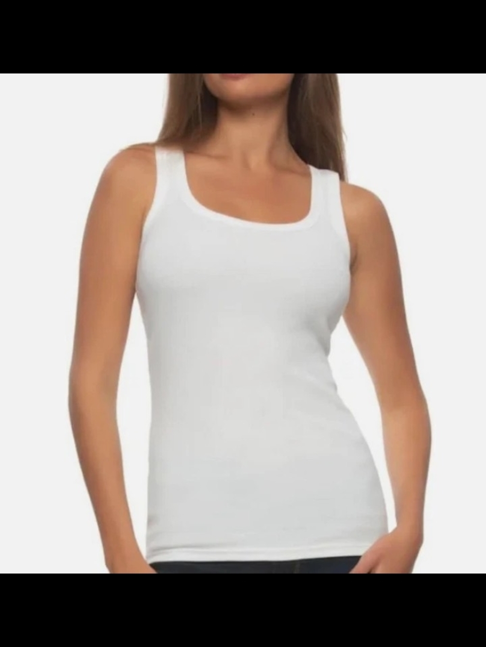 Felina Two Piece Set Ribbed Square-Neck Tank.